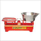 Red scale with a metal bowl on a white background, branded 'Galaxy Scale'.